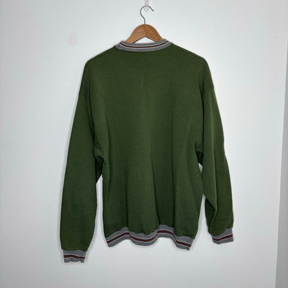 Vintage Marthas Vineyard Cape Cod Green Ringer Crewneck Sweatshirt Large - Picture 3 of 5